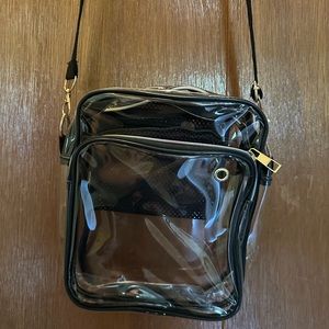 Clear shoulder/crossbody bag.